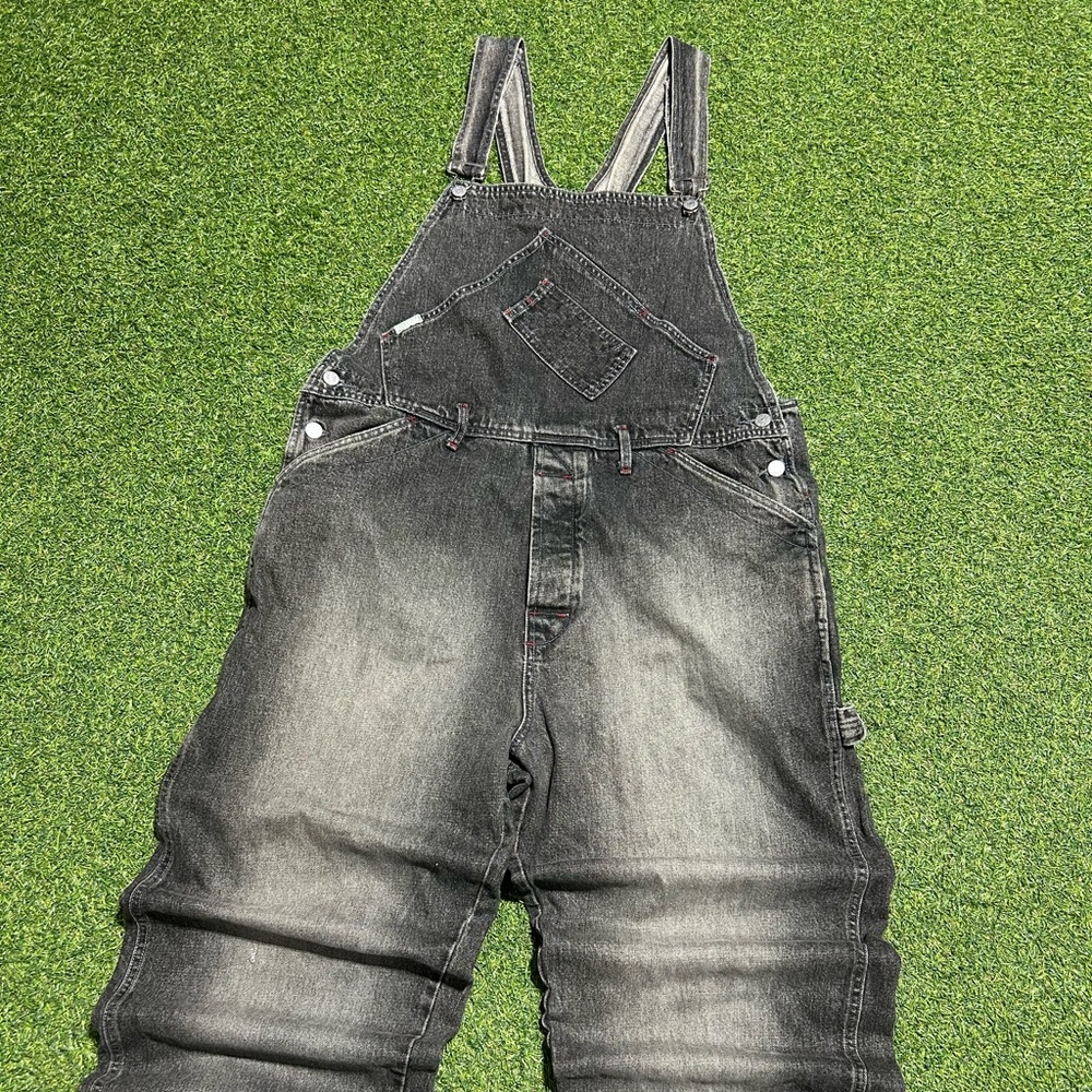 Men’s Vintage Faded Black Denim Guess Overalls